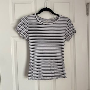 Black and White Striped Full Length Top